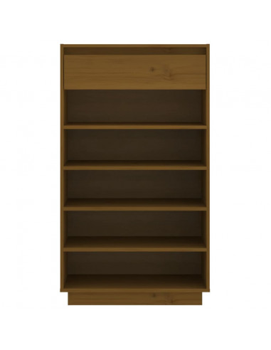 Scarpiera Miele 60x34x105 cm in Legno Massello di Pino
