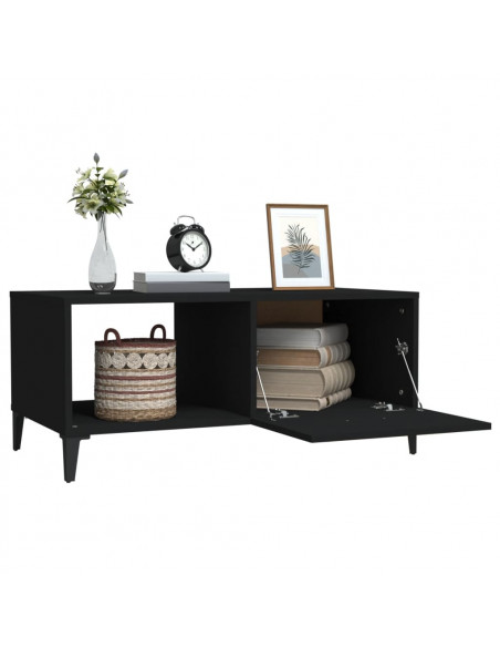 Tavolino da Salotto Nero 90x50x40 cm in Legno Multistrato