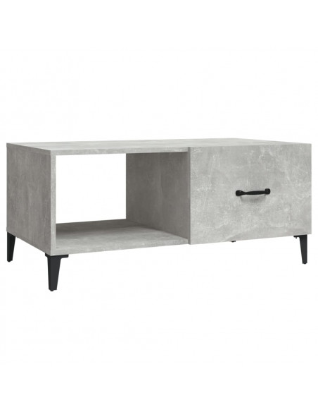 Tavolino da Salotto Grigio Cemento 90x50x40cm Legno Multistrato