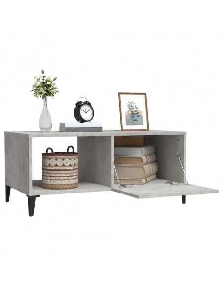 Tavolino da Salotto Grigio Cemento 90x50x40cm Legno Multistrato