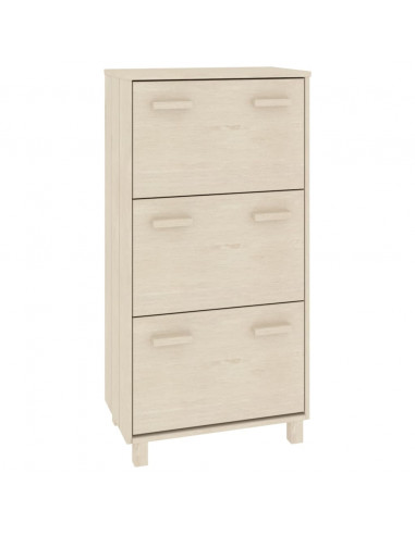 Scarpiera HAMAR Miele 59,5x35x117 cm in Legno Massello di Pino