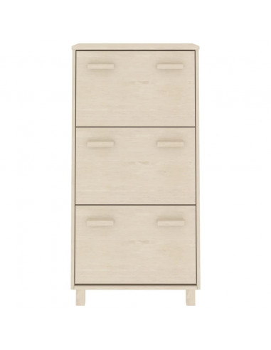 Scarpiera HAMAR Miele 59,5x35x117 cm in Legno Massello di Pino