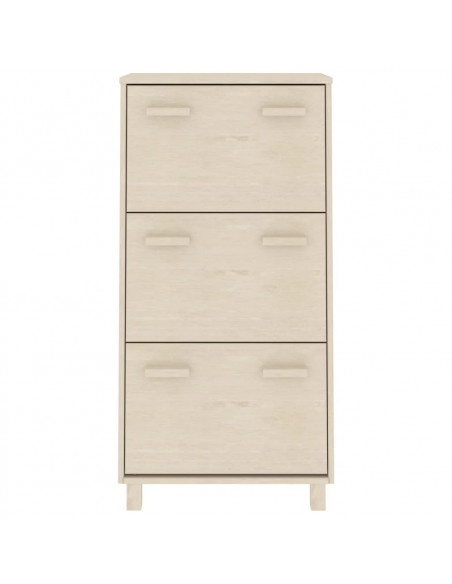 Scarpiera HAMAR Miele 59,5x35x117 cm in Legno Massello di Pino