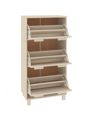 Scarpiera HAMAR Miele 59,5x35x117 cm in Legno Massello di Pino