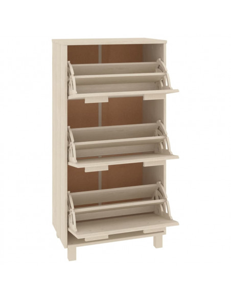Scarpiera HAMAR Miele 59,5x35x117 cm in Legno Massello di Pino