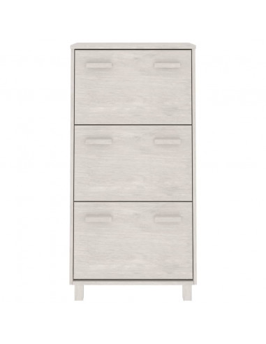 Scarpiera HAMAR Bianca 59,5x35x117 cm in Legno Massello di Pino