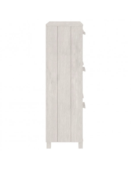 Scarpiera HAMAR Bianca 59,5x35x117 cm in Legno Massello di Pino