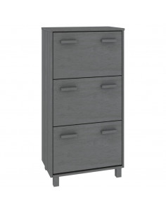 Scarpiera HAMAR Grigio Scuro 59,5x35x117 cm in Legno di Pino 2