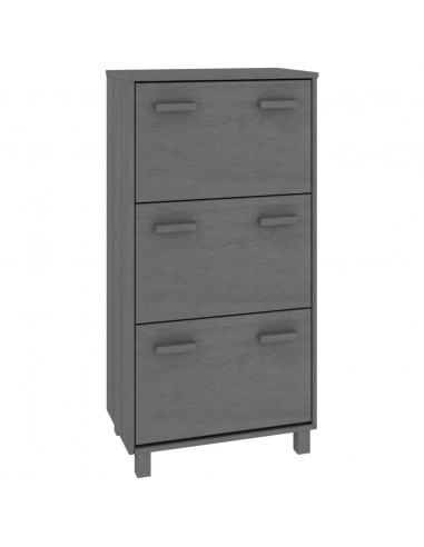 Scarpiera HAMAR Grigio Scuro 59,5x35x117 cm in Legno di Pino