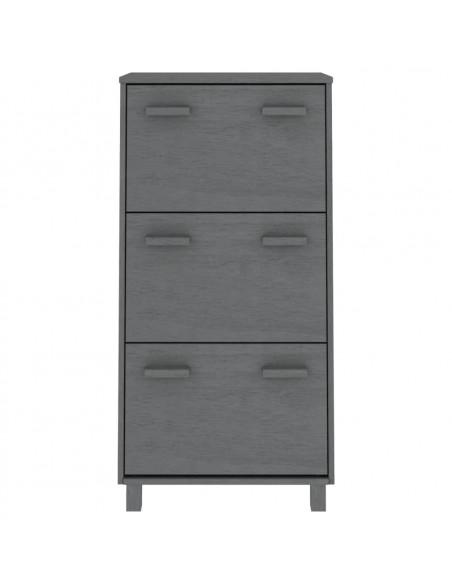 Scarpiera HAMAR Grigio Scuro 59,5x35x117 cm in Legno di Pino