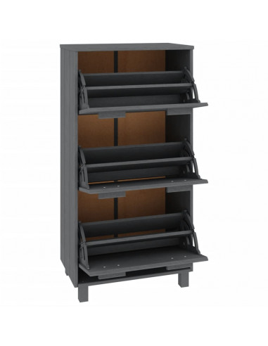 Scarpiera HAMAR Grigio Scuro 59,5x35x117 cm in Legno di Pino