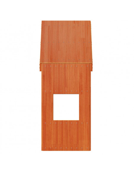 Tetto Letto Bambini Marrone Cera 55x84x132 Legno Massello Pino