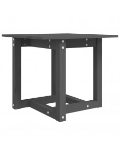Tavolino da Salotto Grigio 50x50x45 cm Legno Massello di Pino 2