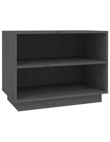 Scarpiera Grigia 60x34x45 cm in Legno Massello di Pino