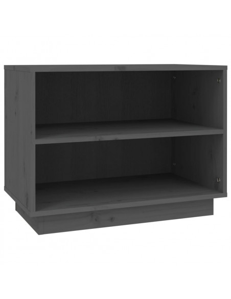 Scarpiera Grigia 60x34x45 cm in Legno Massello di Pino
