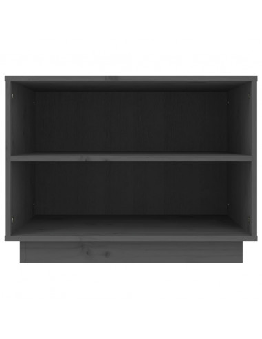 Scarpiera Grigia 60x34x45 cm in Legno Massello di Pino