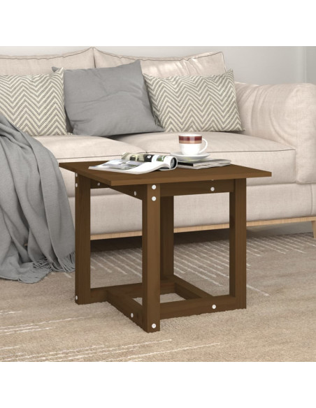 Tavolino da Salotto Miele 50x50x45 cm in Legno Massello di Pino