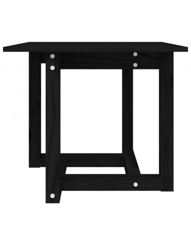 Tavolino da Salotto Nero 50x50x45 cm in Legno Massello di Pino