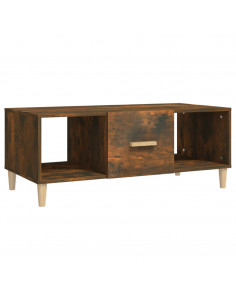 Tavolino da Salotto Rovere Fumo 102x50x40 cm Legno Multistrato 2