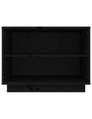 Scarpiera Nera 60x34x45 cm in Legno Massello di Pino