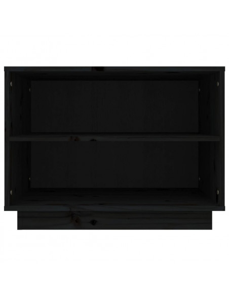 Scarpiera Nera 60x34x45 cm in Legno Massello di Pino