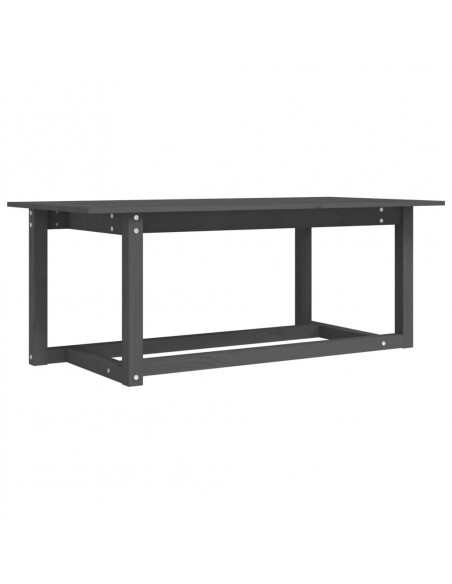 Tavolino da Salotto Grigio 110x55x45 cm Legno Massello di Pino