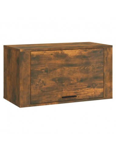 Scarpiera a Muro Rovere Fumo 70x35x38 cm Legno Massello Pino