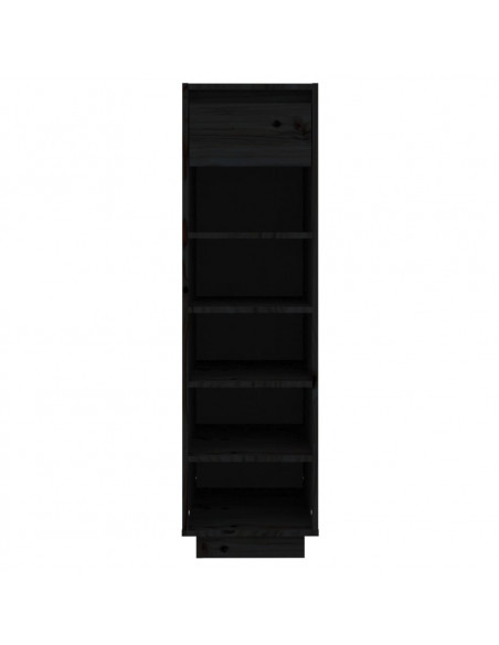 Scarpiera Nera 30x34x105 cm in Legno Massello di Pino