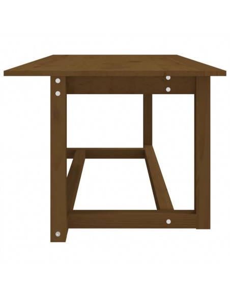 Tavolino da Salotto Miele 110x55x45 cm Legno Massello di Pino