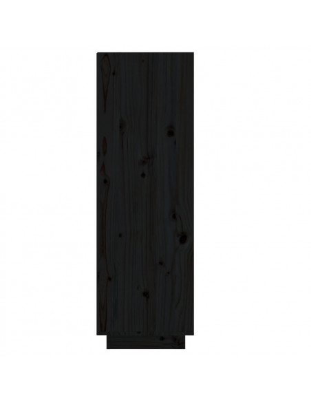 Scarpiera Nera 30x34x105 cm in Legno Massello di Pino
