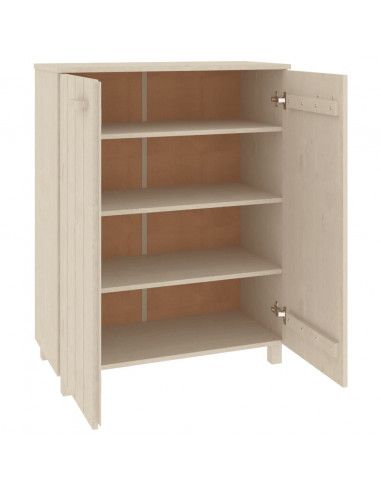 Scarpiera HAMAR Miele 85x40x108 cm in Legno Massello di Pino