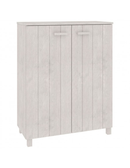 Scarpiera HAMAR Bianca 85x40x108 cm in Legno Massello di Pino