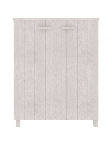 Scarpiera HAMAR Bianca 85x40x108 cm in Legno Massello di Pino