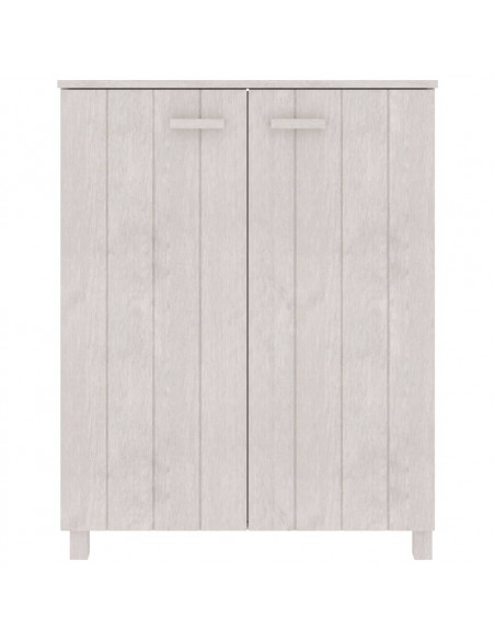 Scarpiera HAMAR Bianca 85x40x108 cm in Legno Massello di Pino