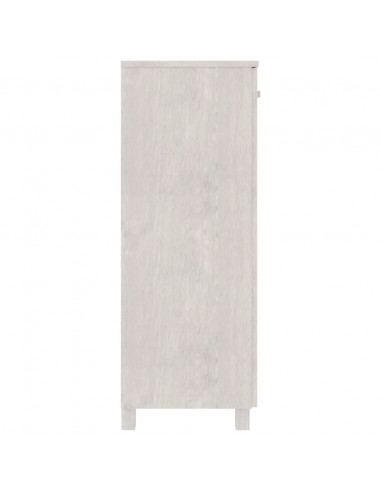 Scarpiera HAMAR Bianca 85x40x108 cm in Legno Massello di Pino