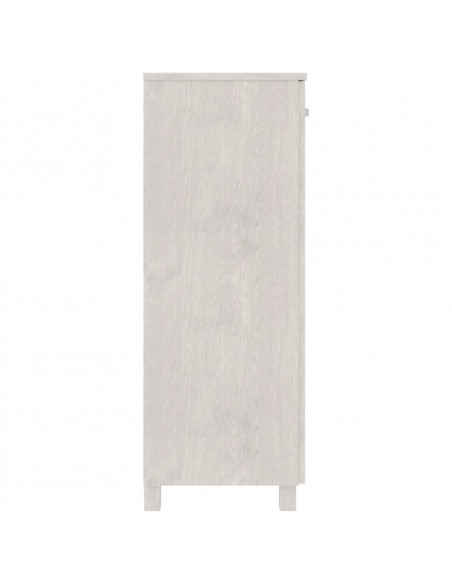 Scarpiera HAMAR Bianca 85x40x108 cm in Legno Massello di Pino