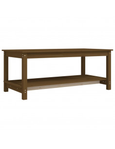 Tavolino da Salotto Miele 110x55x45 cm Legno Massello di Pino 2