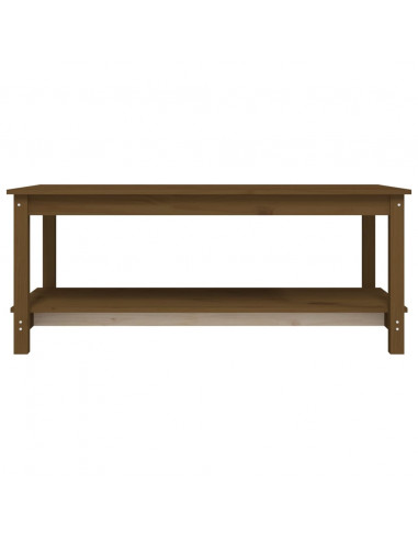 Tavolino da Salotto Miele 110x55x45 cm Legno Massello di Pino