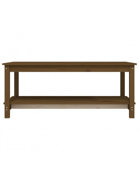 Tavolino da Salotto Miele 110x55x45 cm Legno Massello di Pino