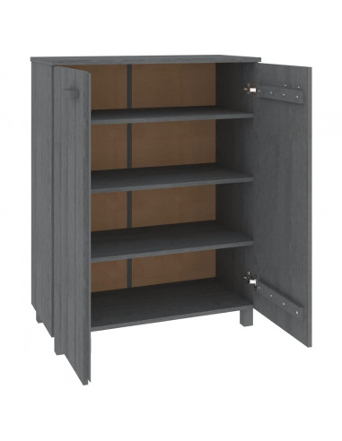 Scarpiera HAMAR Grigio Scuro 85x40x108 cm in Legno di Pino