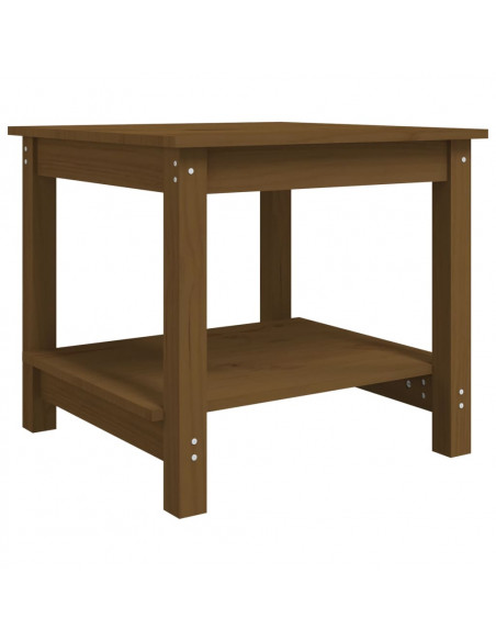 Tavolino da Salotto Miele 50x50x45 cm in Legno Massello di Pino