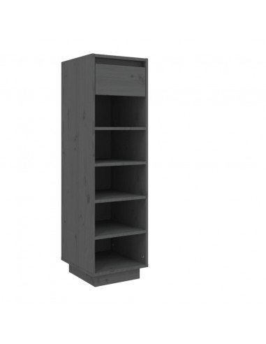 Scarpiera Grigia 30x34x105 cm in Legno Massello di Pino