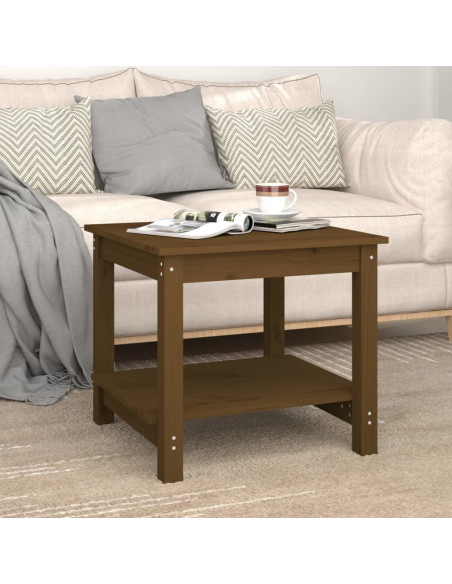 Tavolino da Salotto Miele 50x50x45 cm in Legno Massello di Pino