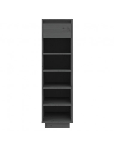 Scarpiera Grigia 30x34x105 cm in Legno Massello di Pino