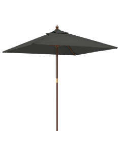 Ombrellone Giardino con Palo in Legno Antracite 198x198x231 cm 2