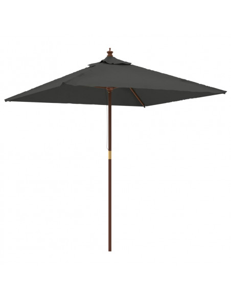 Ombrellone Giardino con Palo in Legno Antracite 198x198x231 cm