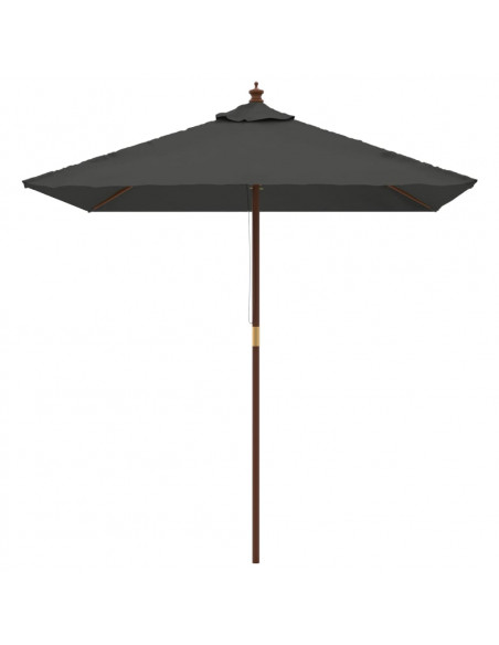 Ombrellone Giardino con Palo in Legno Antracite 198x198x231 cm