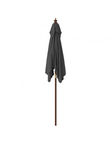 Ombrellone Giardino con Palo in Legno Antracite 198x198x231 cm
