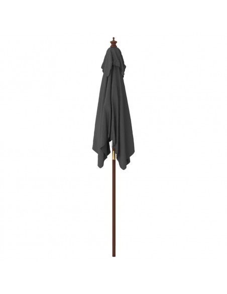 Ombrellone Giardino con Palo in Legno Antracite 198x198x231 cm