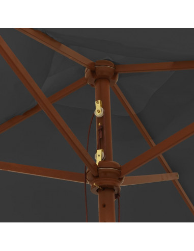 Ombrellone Giardino con Palo in Legno Antracite 198x198x231 cm